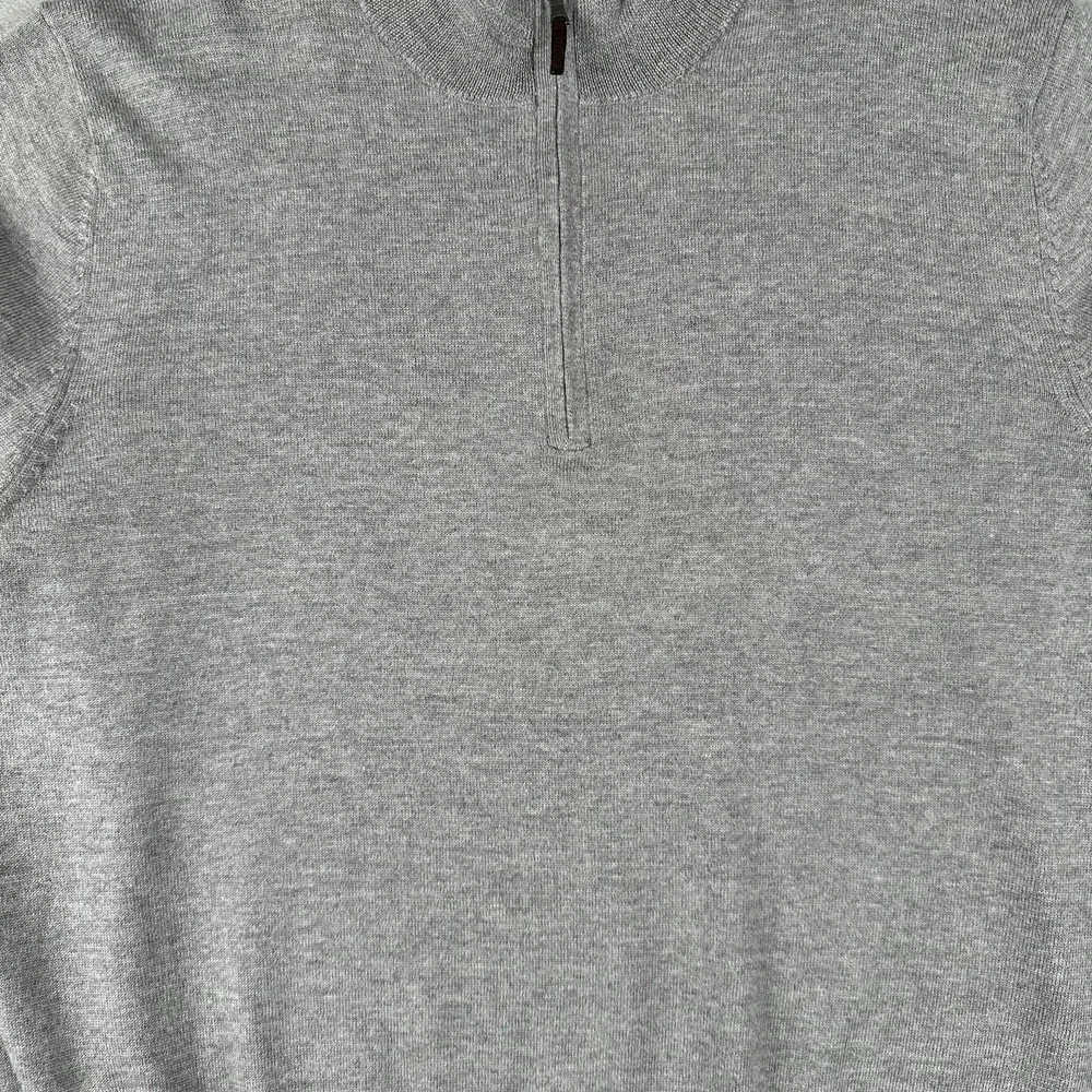 Fairway‎ & Greene 1/4 Zip Sweater Men's Large Gray Baruffa Merino Wool Pullover